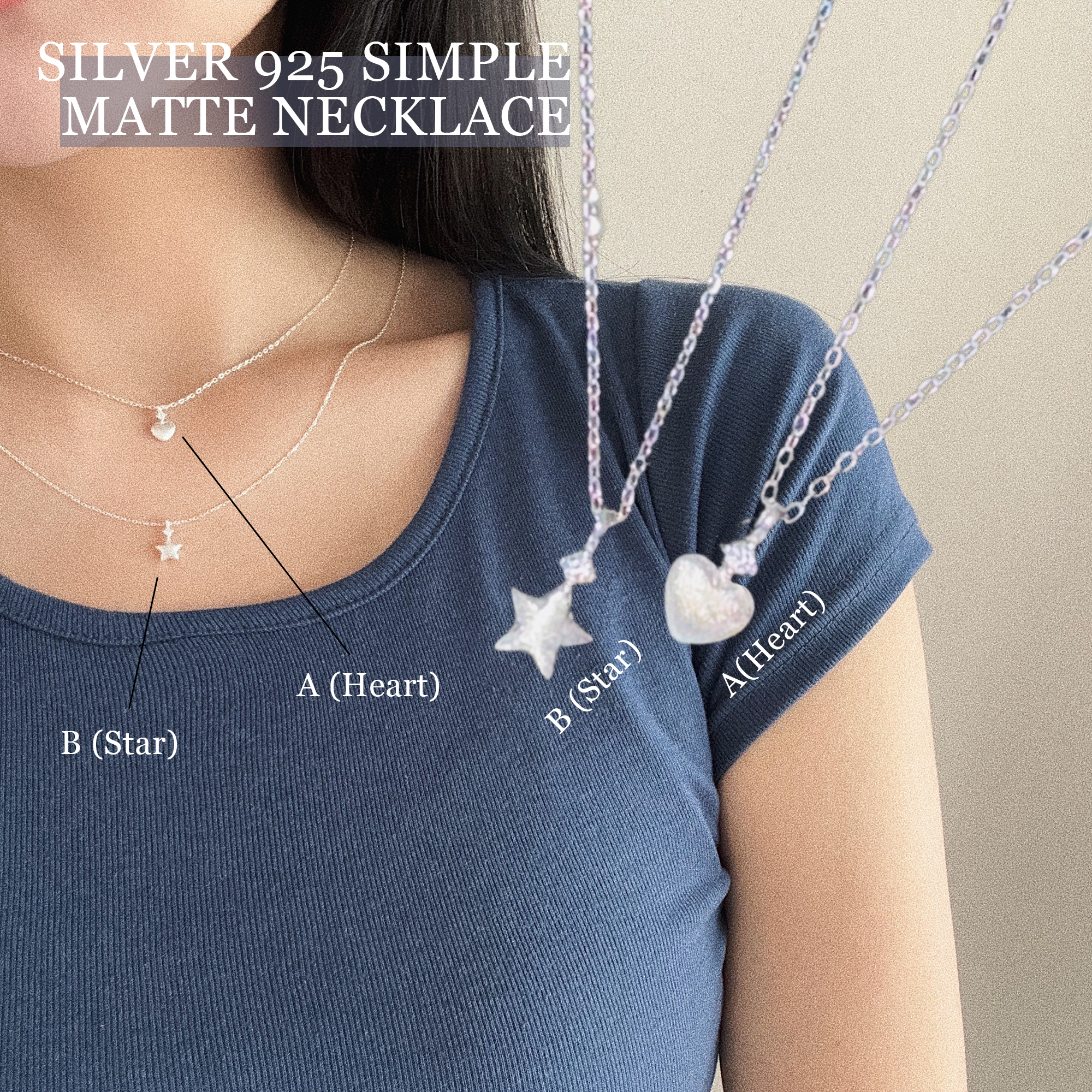 [SN4410] Silver 925 Simple Matte Cubic Necklace